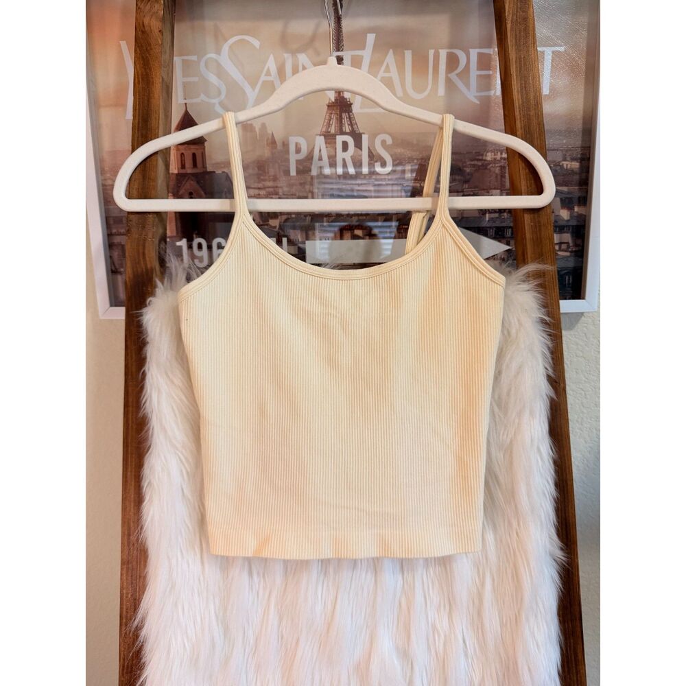 Cream Ribbed Cami Tank Top - Picture 2 of 3